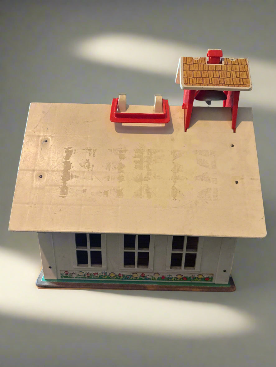 Fisher Price Little People School House Only 1971 #923 Vintage With Alphabet Tray
