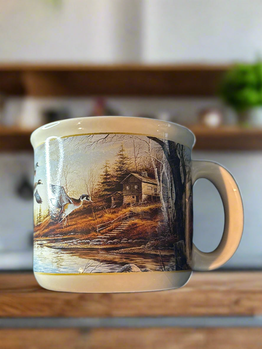 2006 Wild Wings Terry Redlin Wildlife Art 12 oz Backwoods Cabin Coffee Cup Mug Ducks
