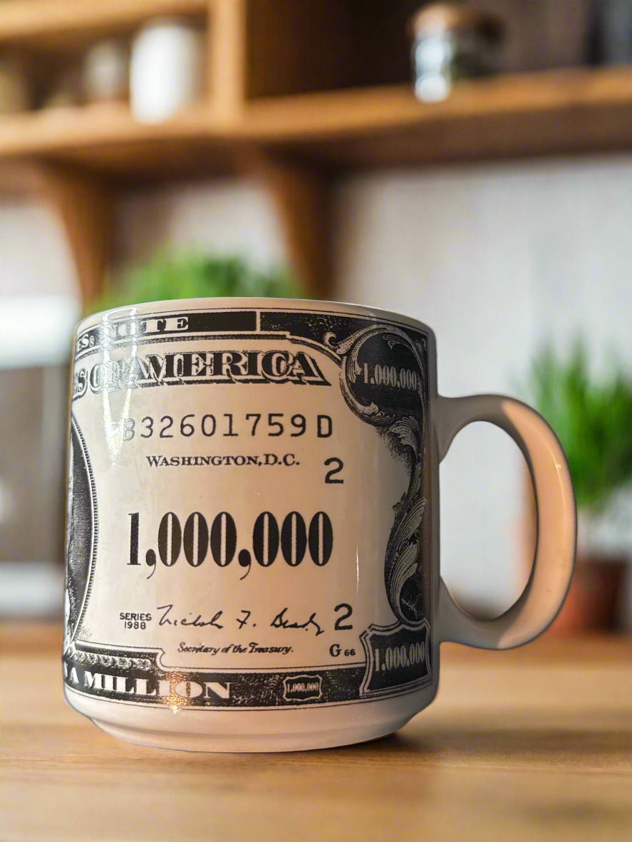 You Are One In A Million Money Coffee Cup Mug New in Box 3.5" Tall Aqua Interior