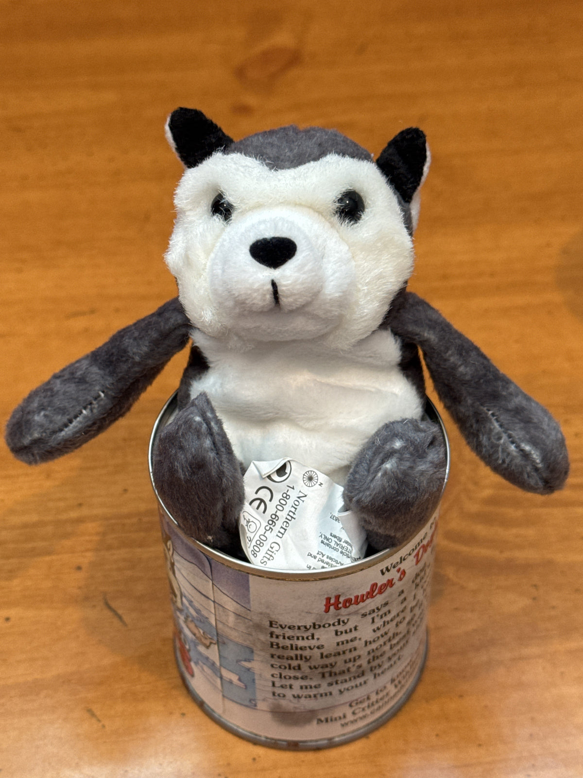 Mini Canned Critters Howler The Husky Opened Can
