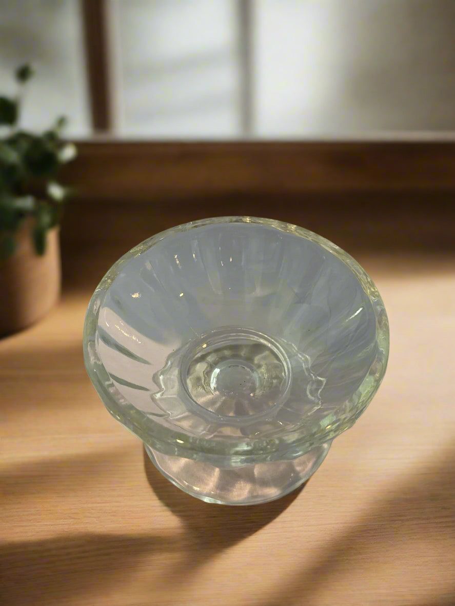 Libbey Clear Glass Low Sherbert Bowl Ice Cream Bowl 2.25" Tall 3 5/8" Wide