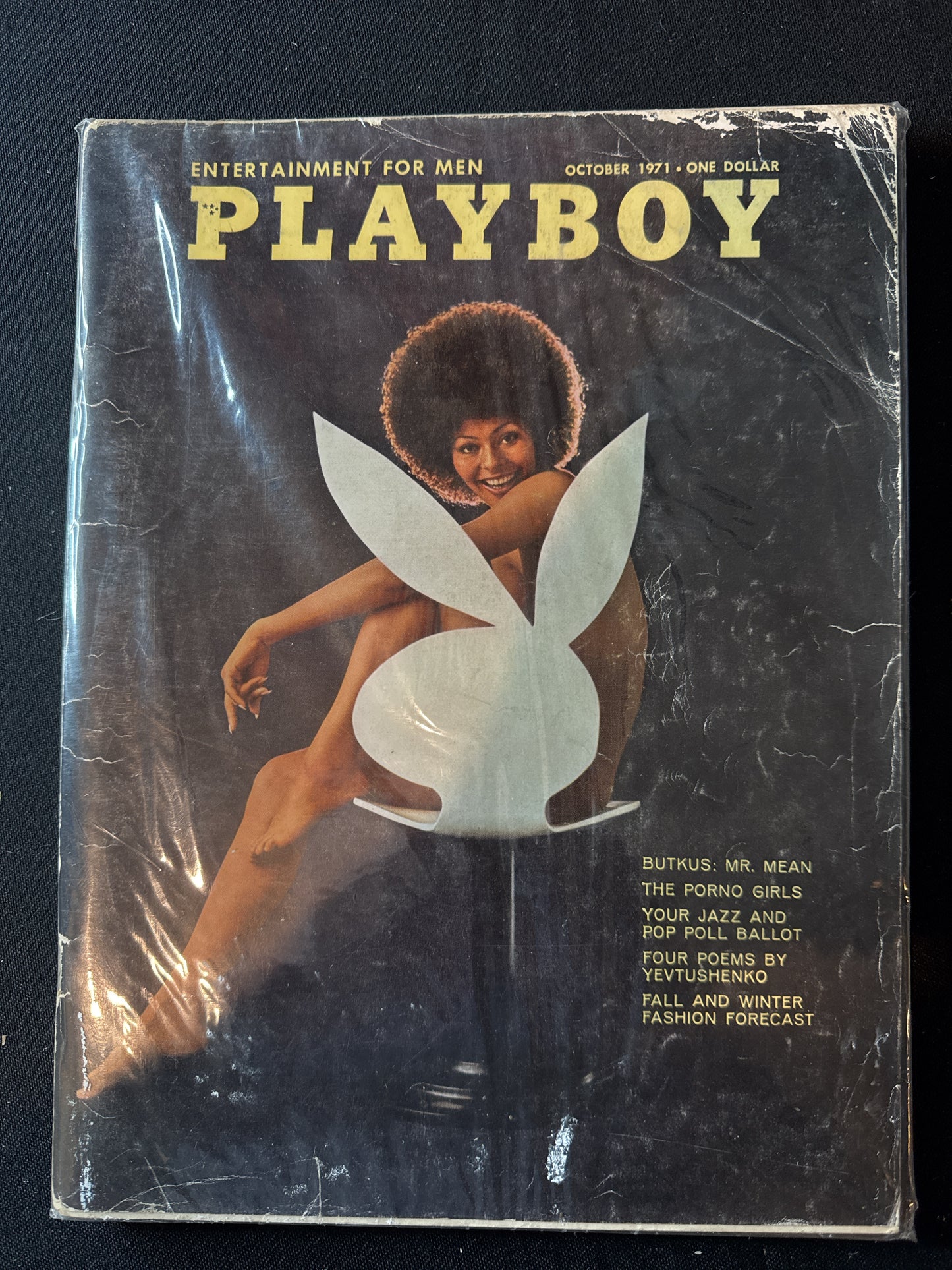 Playboy October 1971 Darine Stern First African American On Playboy Cover In Plastic