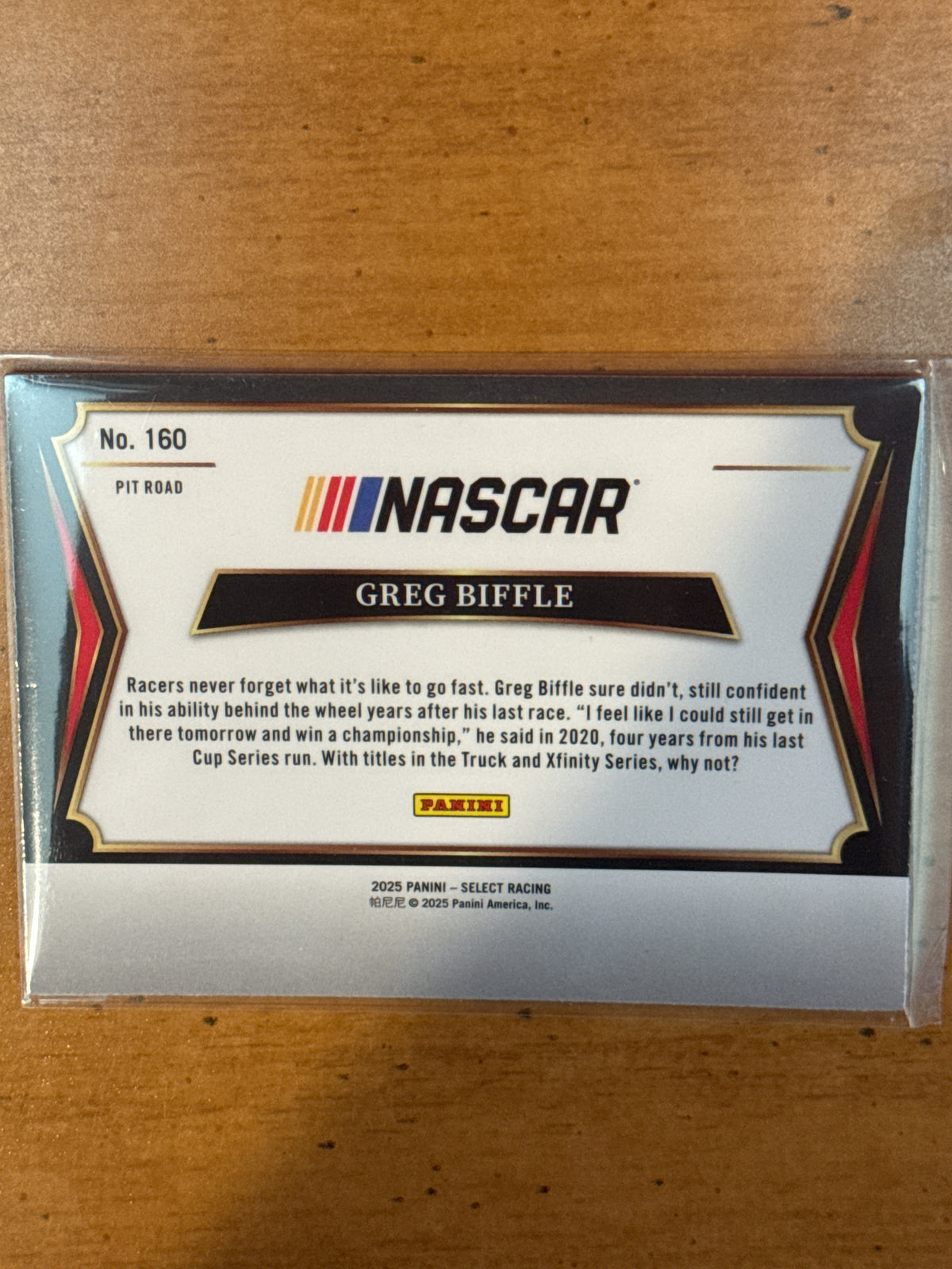 2024 Panini Prizm Racing NASCAR Greg Biffle #160 New Card in Plastic