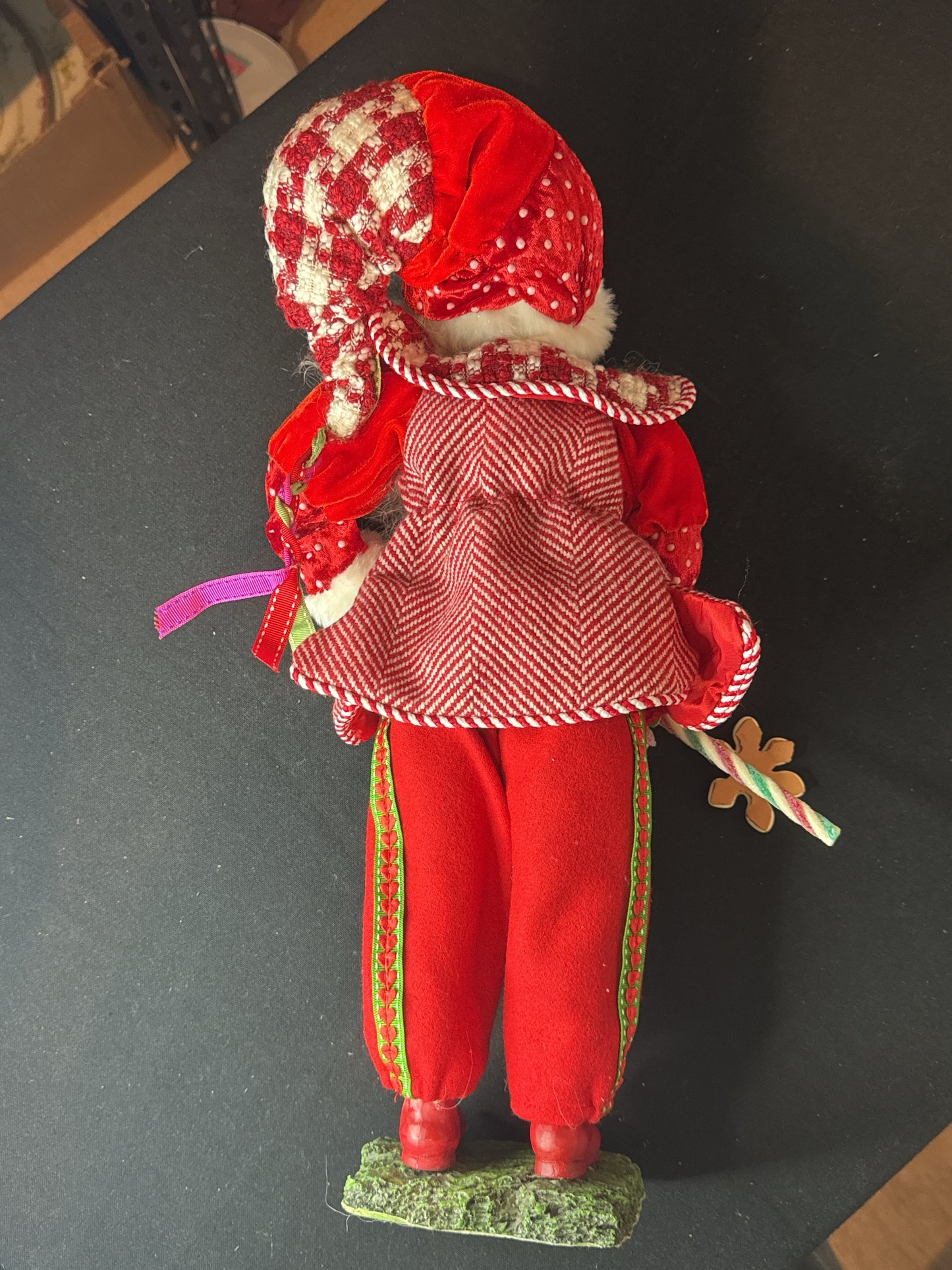 Peppermint Twist 17" Decorative Plush Santa Claus w/ Candy Cane Christmas Figure