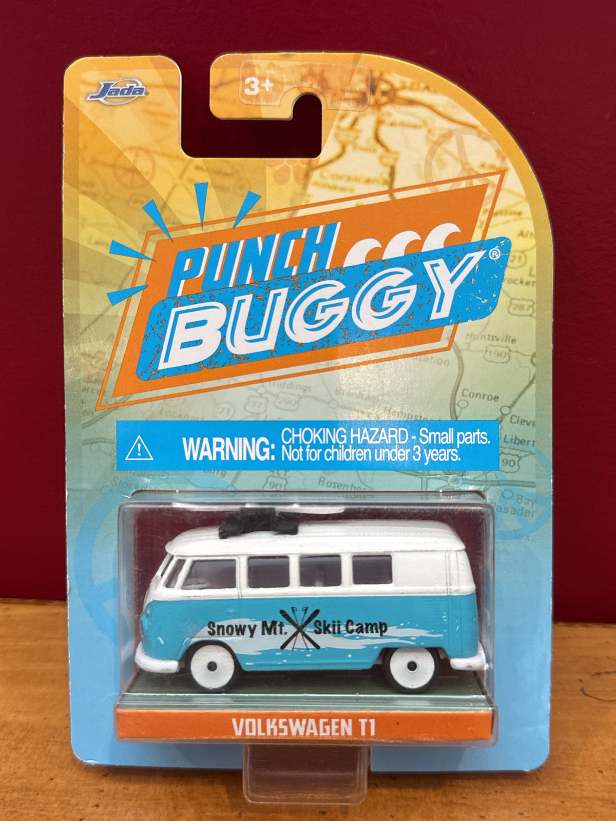Jada Punch Buggy Slug Bug Volkswagen T1 Microbus White Blue Snowy Mountain Bus Diecast Model Car New