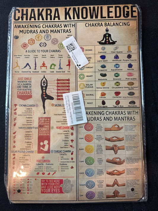 Chakra Knowledge Metal Tin Sign Poster 8" x 12" New in Plastic