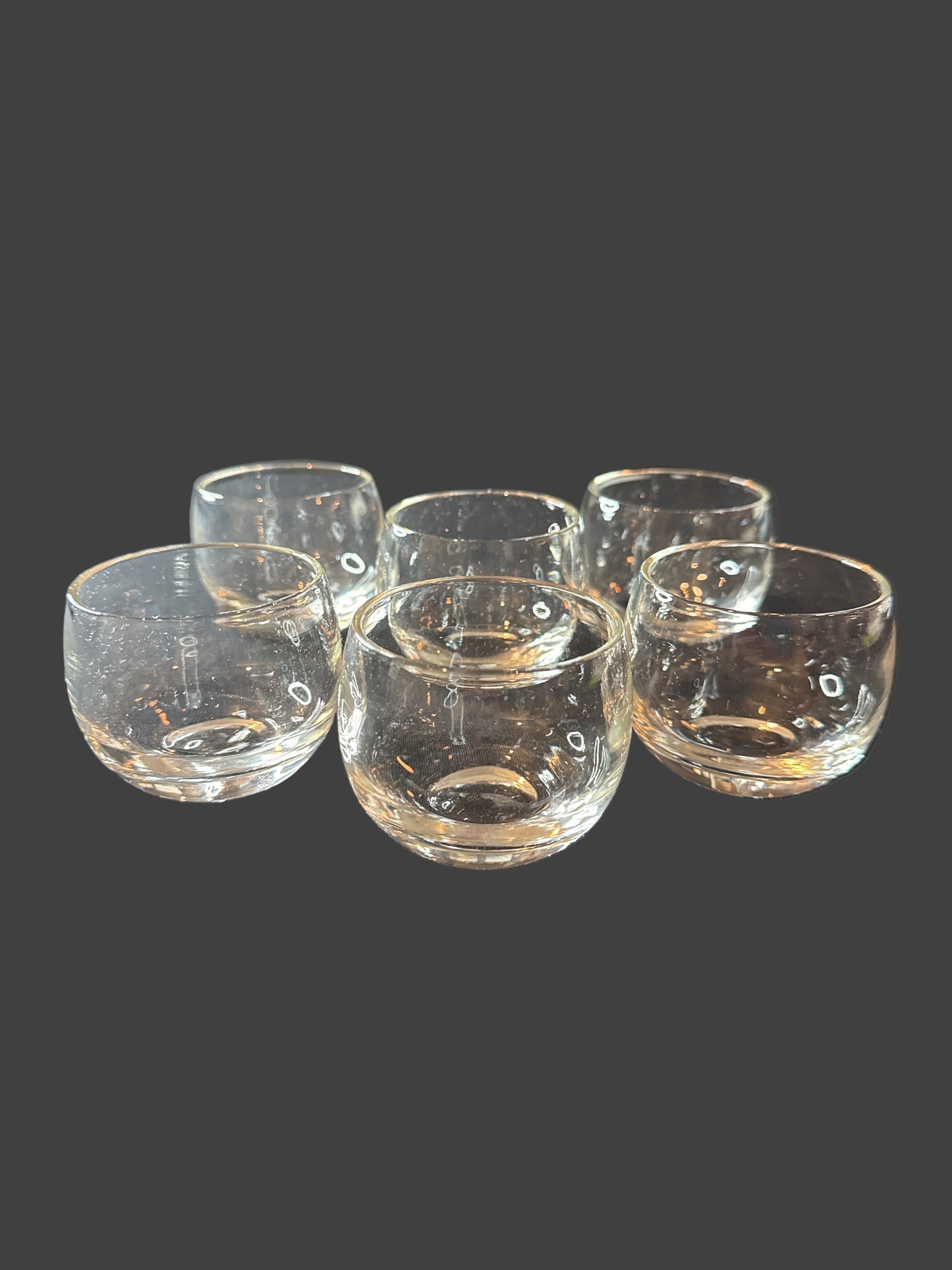 Vintage Set of 6 Roly Poly Glasses 2.25" Tall