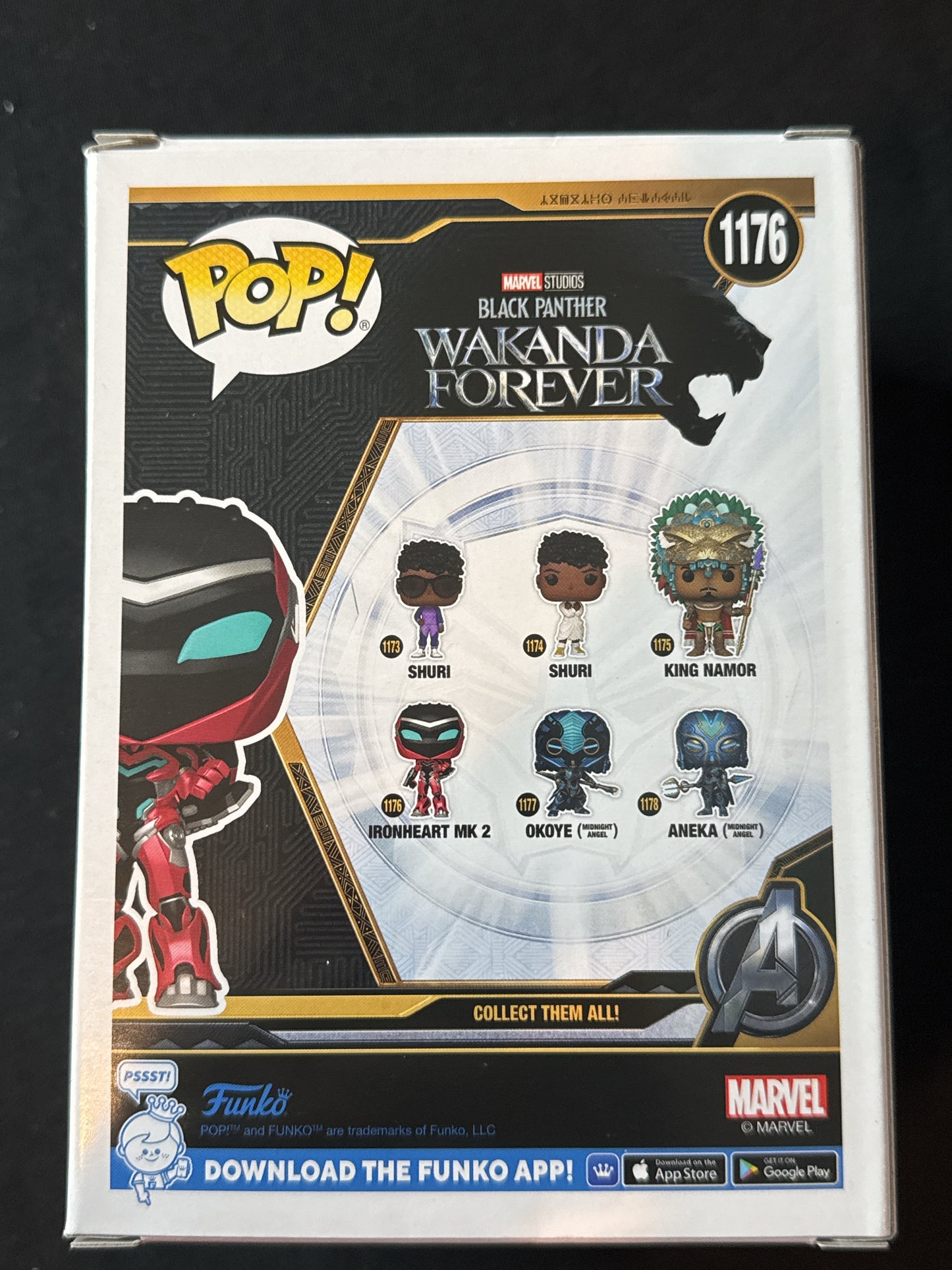 Funko Pop! Black Panther Wakanda. Forever Ironheart MK 2 Bobble Head #1176 New in Box