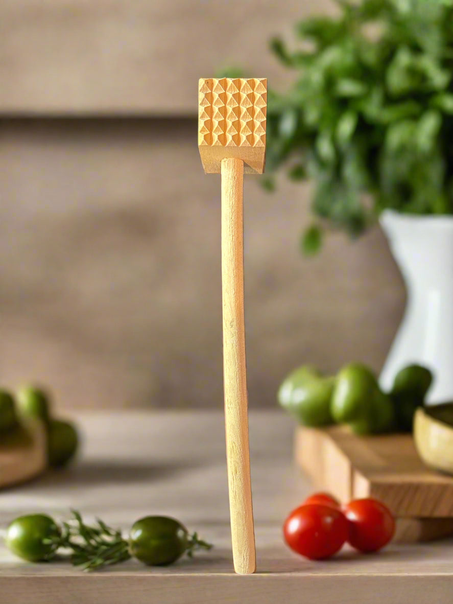Wooden Meat Tenderizer 11.75" Tall New
