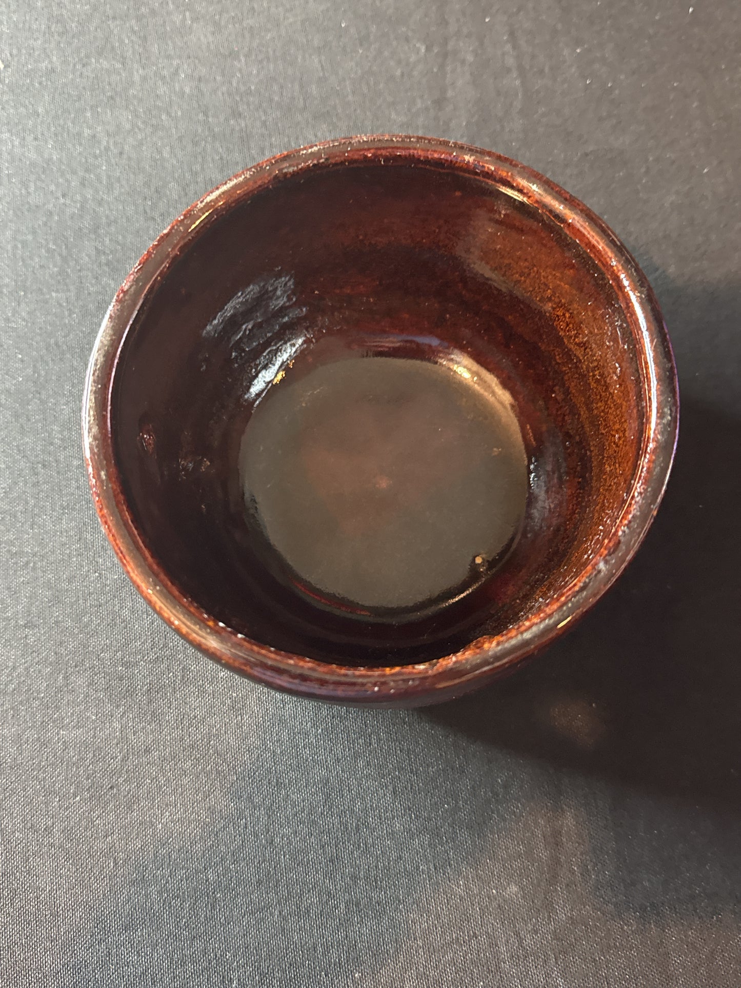 Zanesville Pottery Homespun Modern Art 7005 Bowl Planter Brown Glaze Ribbed Vintage