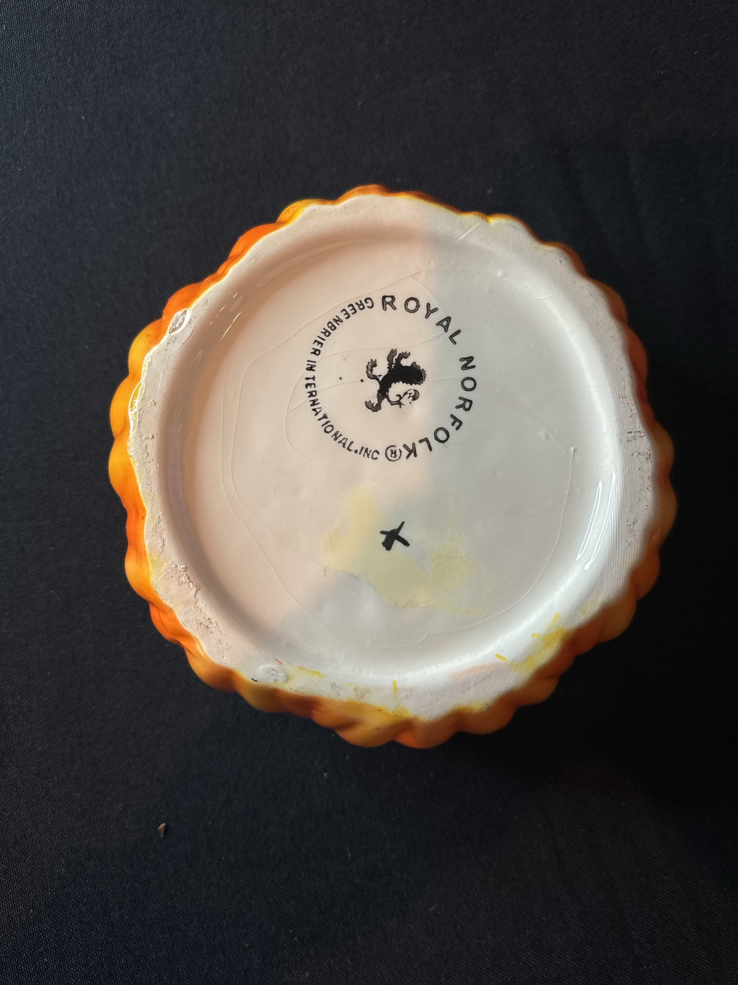 Royal Norfolk Halloween Fall Pumpkin Bowl Candy Snacks Dish Harvest Design 2.25" Tall