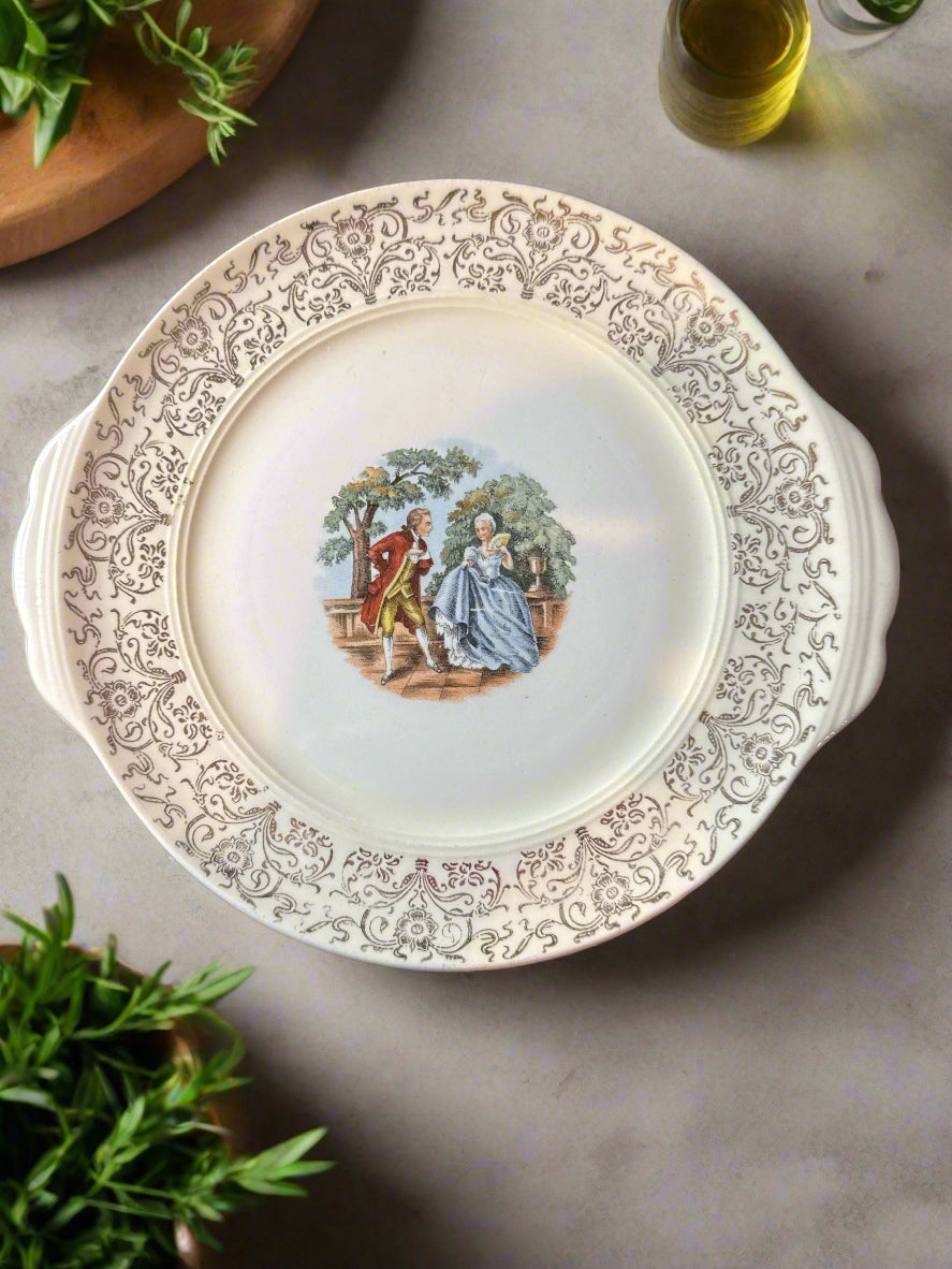 Sebring Pottery Chantilly China Set of 3 Relish/Gravy Underplates Serving Dishes 8 1/8" Wide