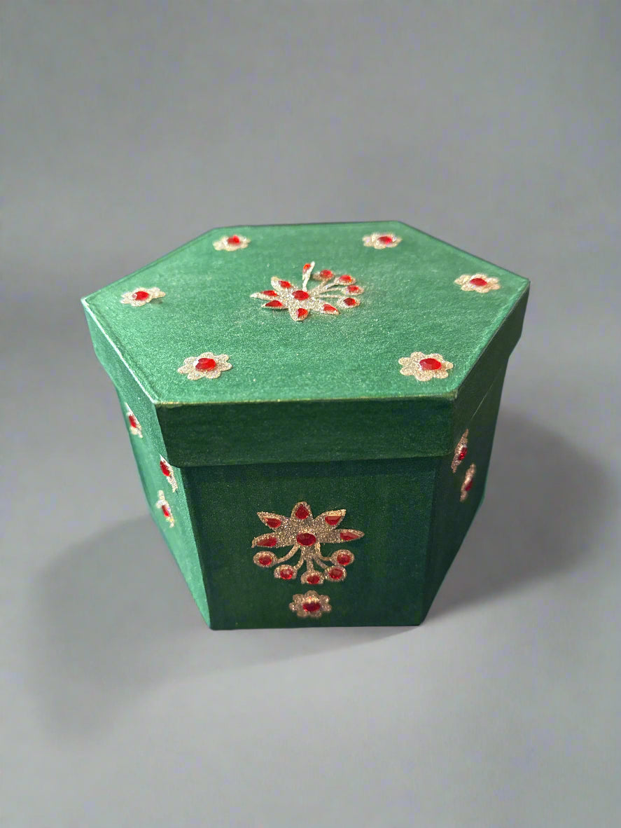 Pair of Ornament Storing Boxes Firm Sturdy Cardboard 5.5" x 4.5" Red Box & 4 5/8" x 3 5/8"