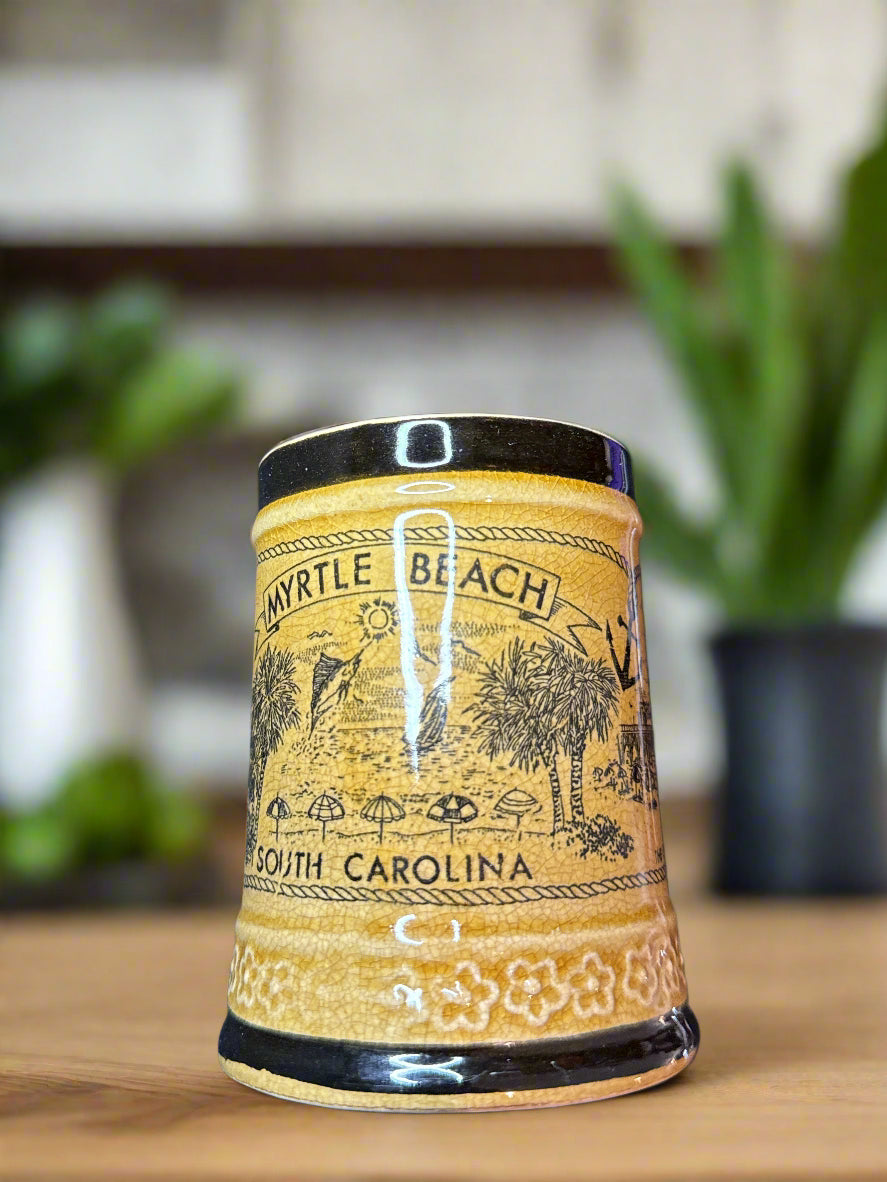 Vintage Myrtle Beach South Carolina Coffee Mug Cup 4 1/8" Tall Made in Japan