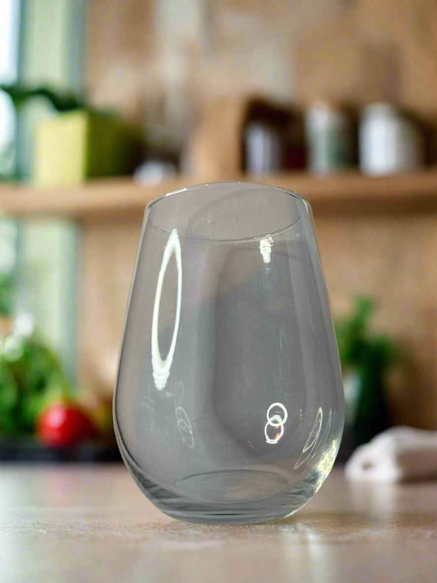 Ultra Lightweight. Crystalline Tumble 4.5" Tall Clear glass