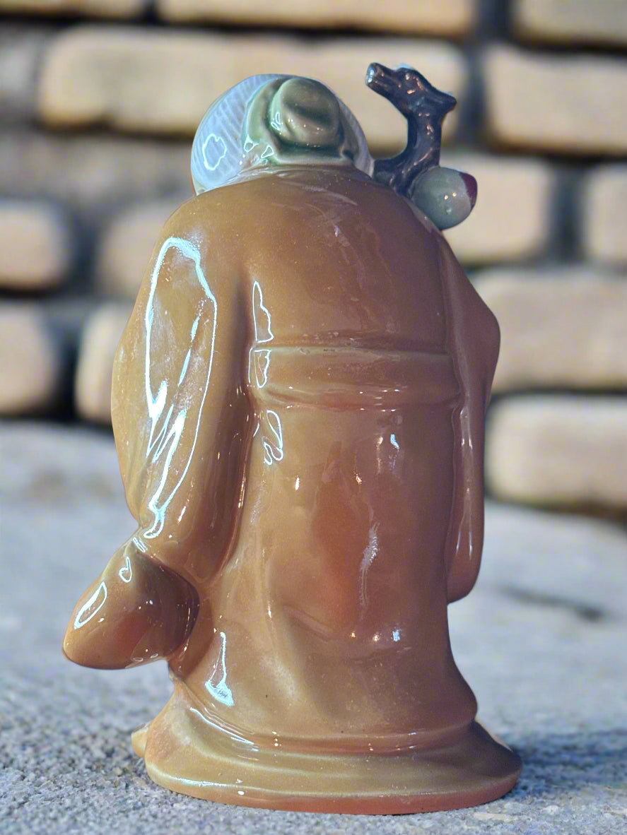 Vintage Wanjiang Wucai Porcelain Pottery Immortal God of Longevity Mud Man 9" China