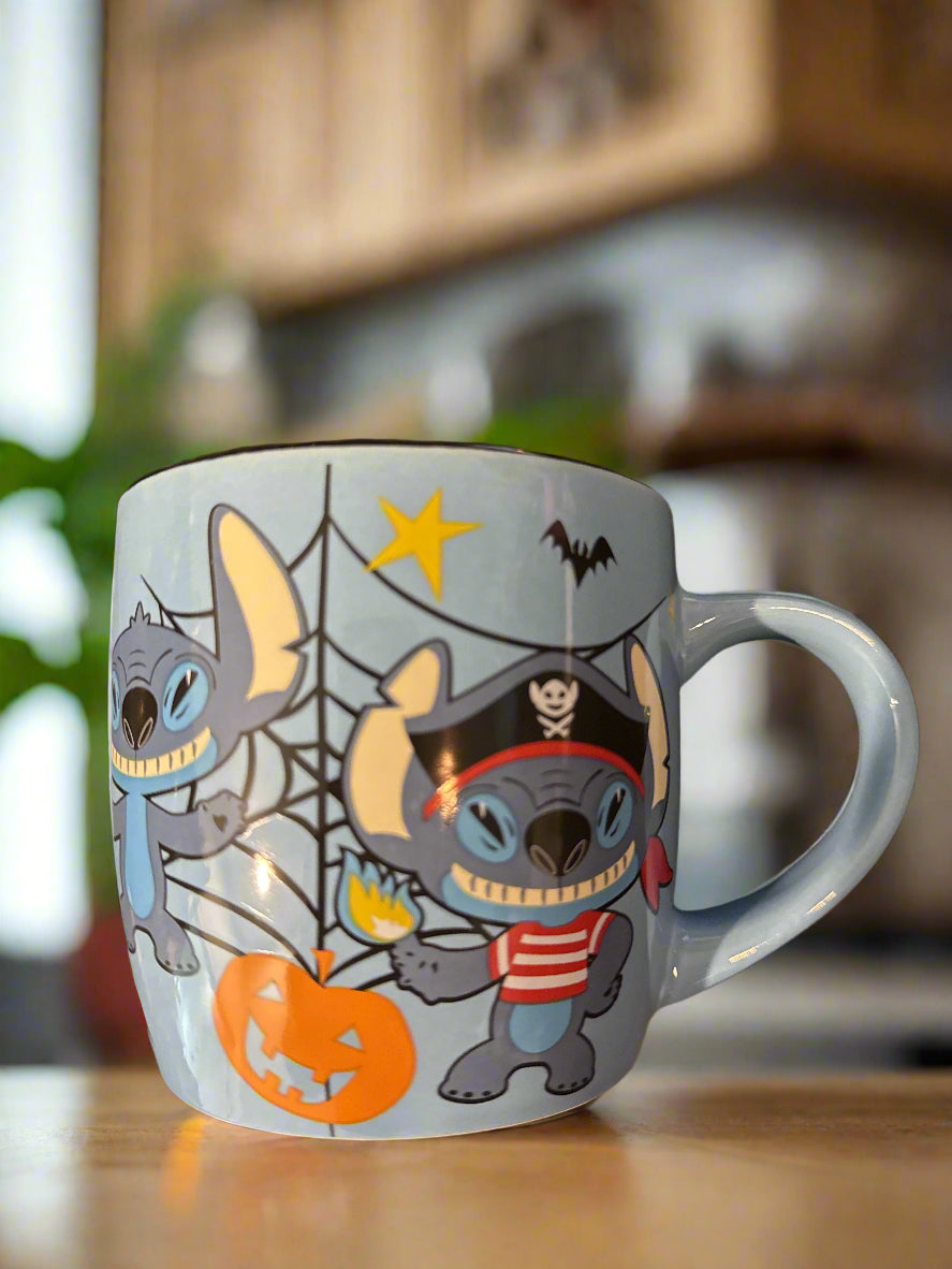 Disney Lilo & Stitch Halloween Costumes Blue Black Coffee Cup Mug 4" Tall 18oz New
