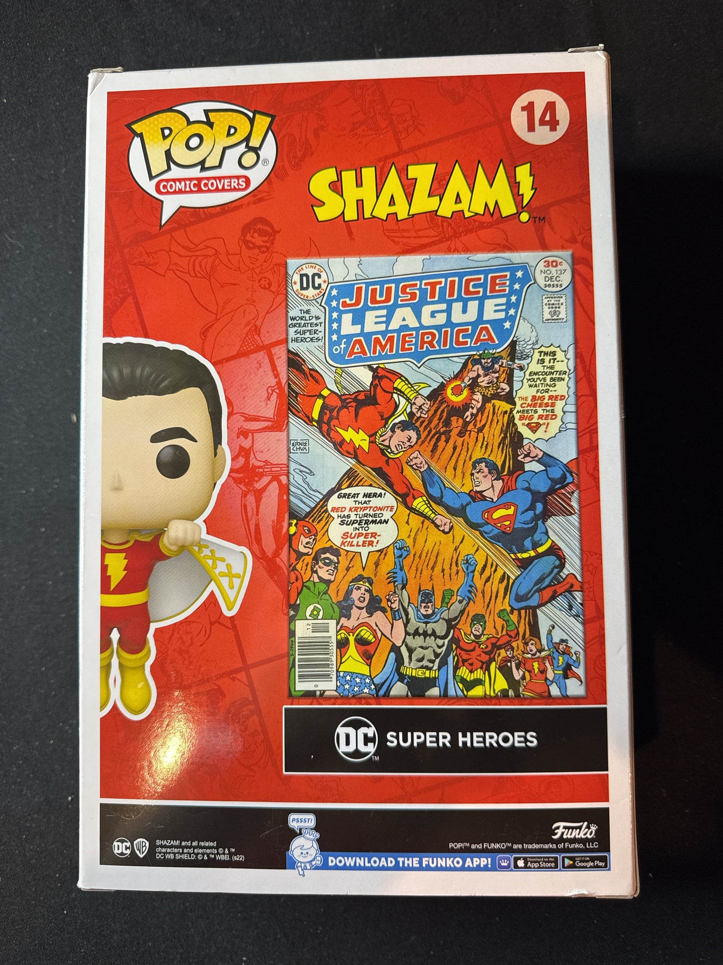Funko Pop! Comic Covers #14 Shazam Vinyl Figure Large Hard Case Justice League America