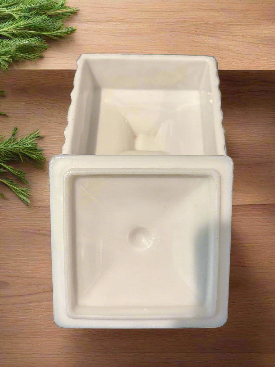 Vintage Westmoreland Milk Glass Old Quilt Pattern Covered Candy Dish 5" Tall
