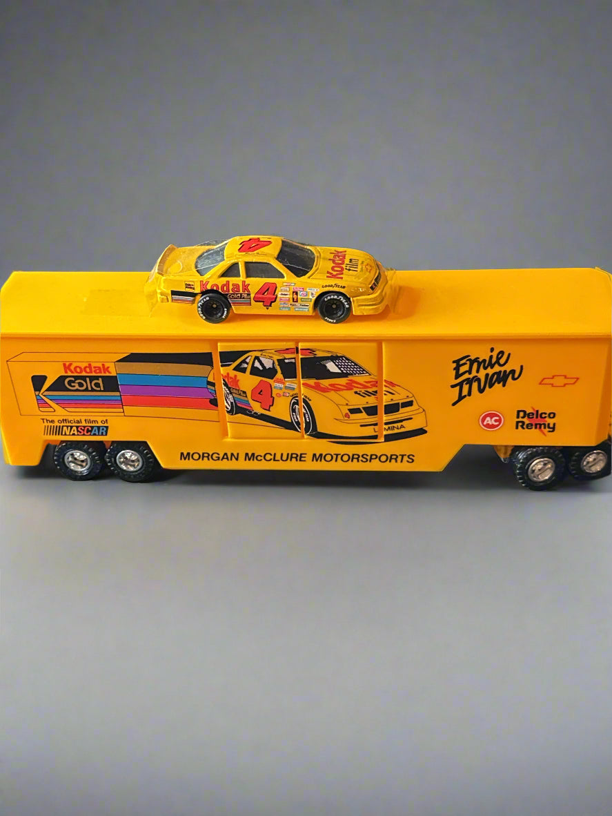 Ernie Irvin Kodak Gold NASCAR Racing Truck & Trailer & Diecast Car