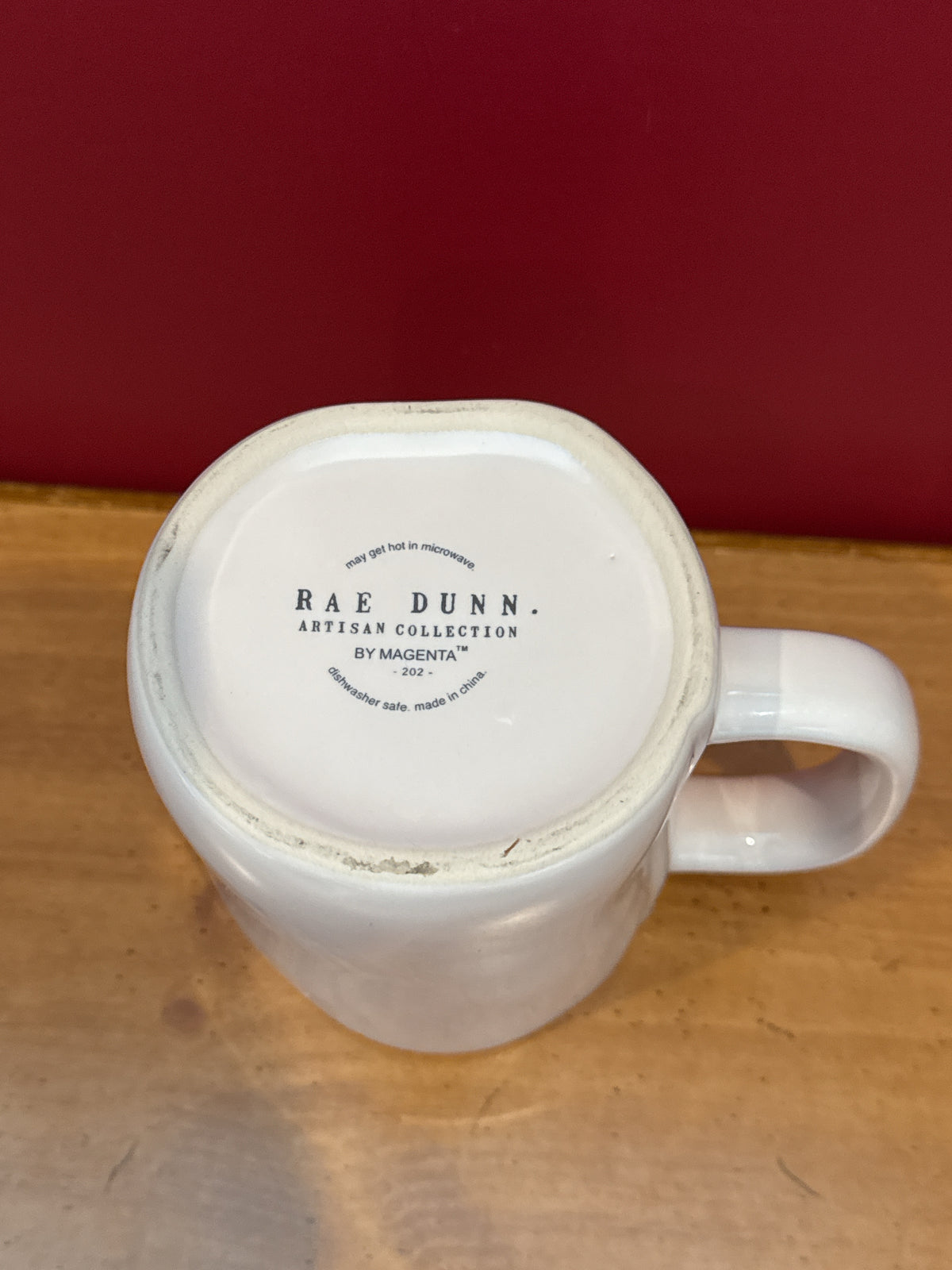 Rae Dunn “DUNN HUNTER” White Coffee Mug by Magenta New 4 7/8" Tall