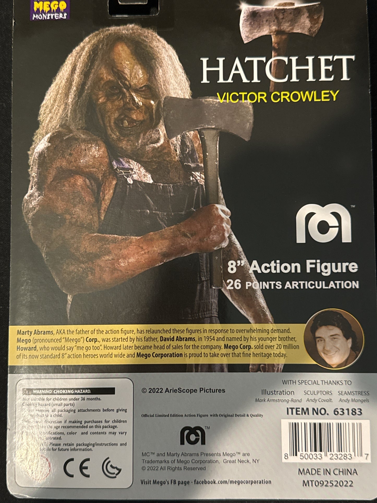 Mego Horror: Hatchet Victor Crowley 8" Action Figure 2022 #63183 New in Box