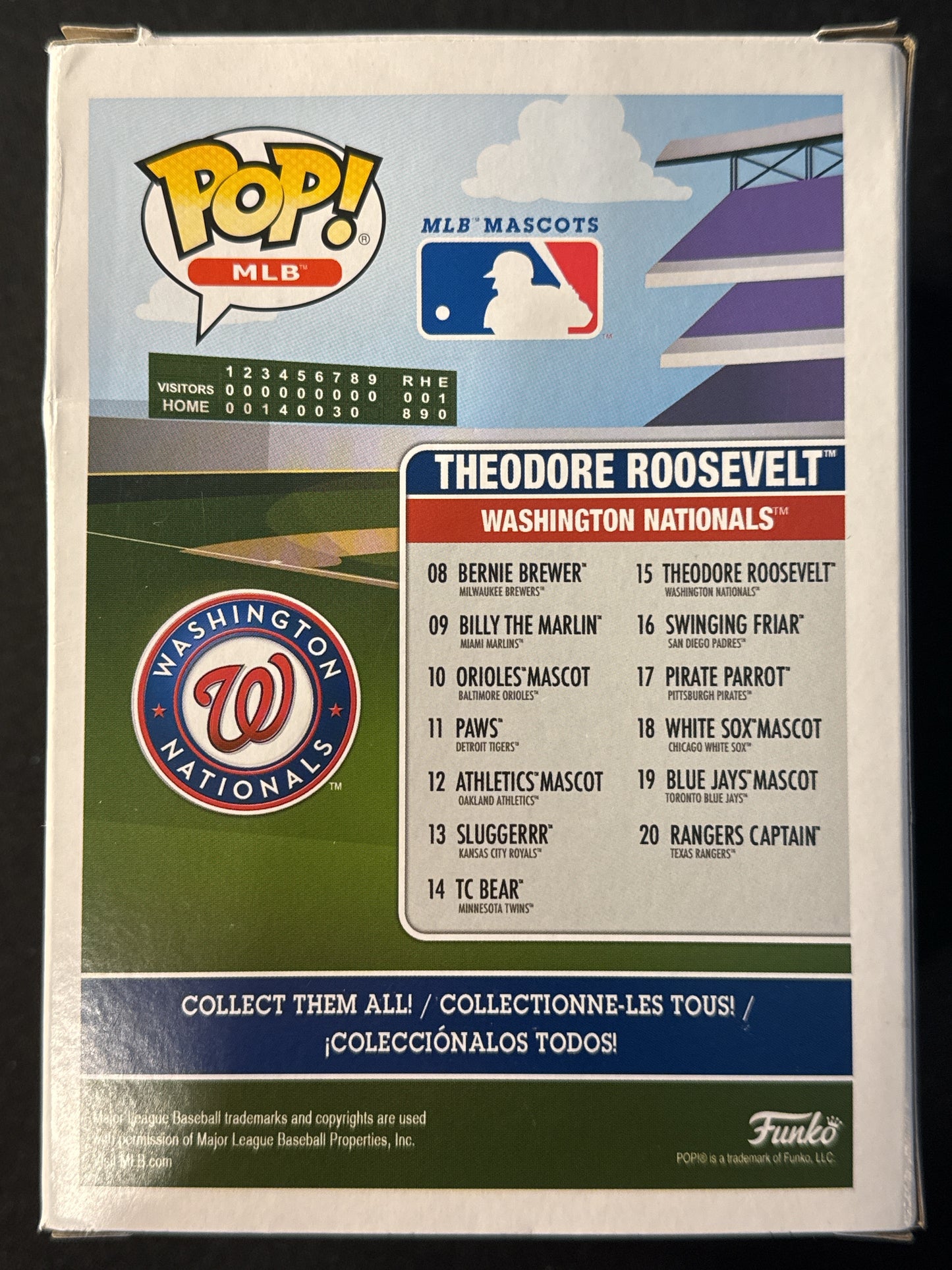 Funko Pop! MLB Washington Nationals Theodore Roosevelt #15 Vinyl Figure New in Box
