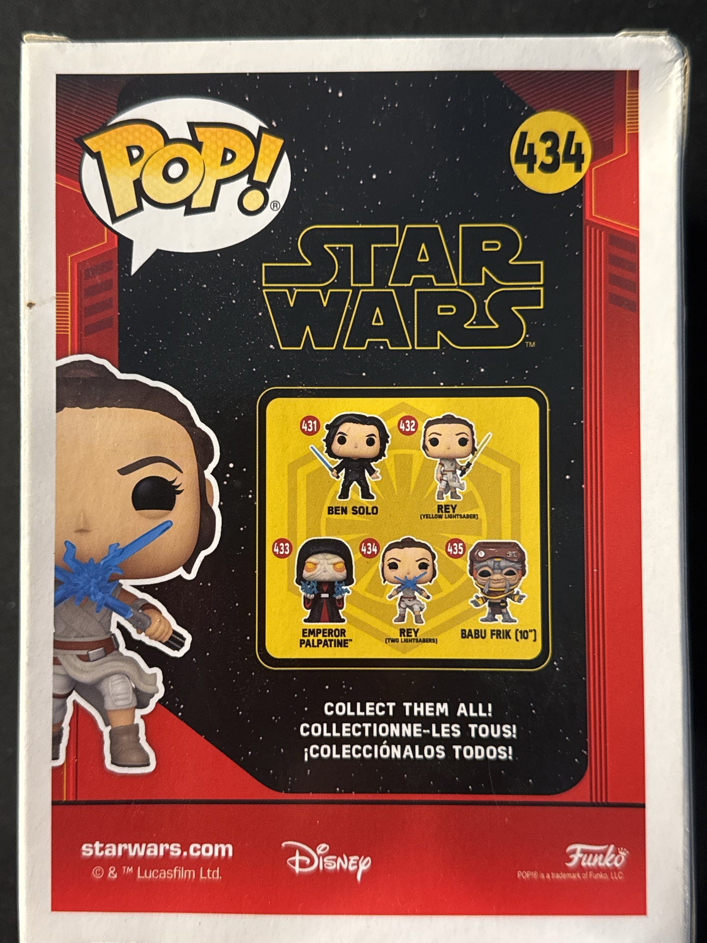 Funko Pop! Star Wars #434 Rey (Two Lightsabers) Bobble Head New in Box