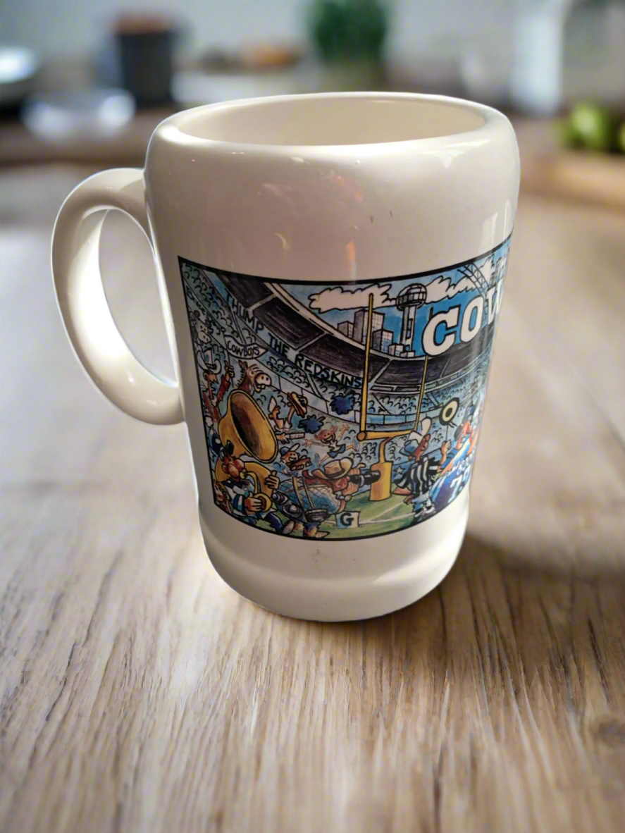 24 oz Stein NFL Dallas Cowboys Football Beer Mug Vintage