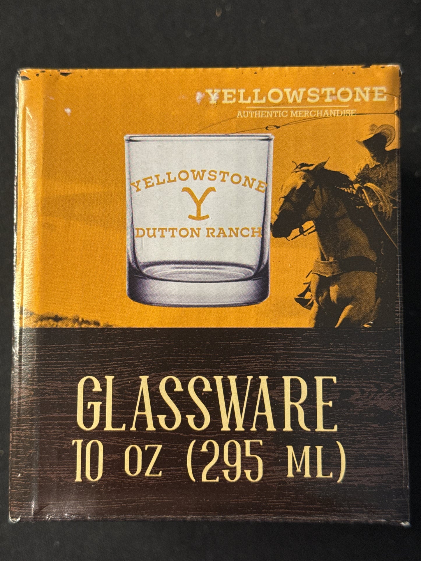 Yellowstone Dutton Ranch Glassware 10oz Whiskey Glass New in Box