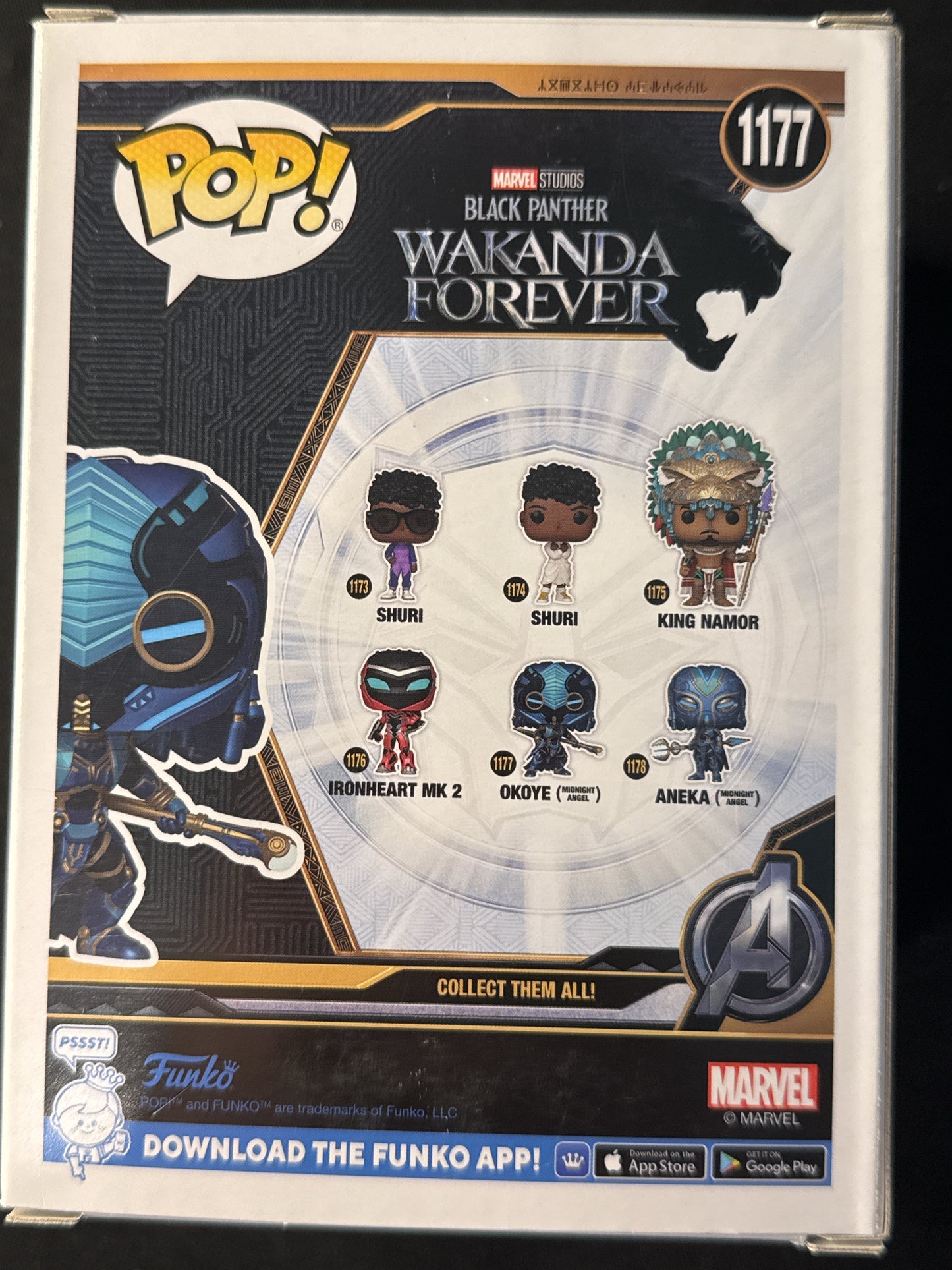 Funko Pop! Black Panther Wakanda Forever #1177 Okoye (Midnight Angel) Bobble Head NIB