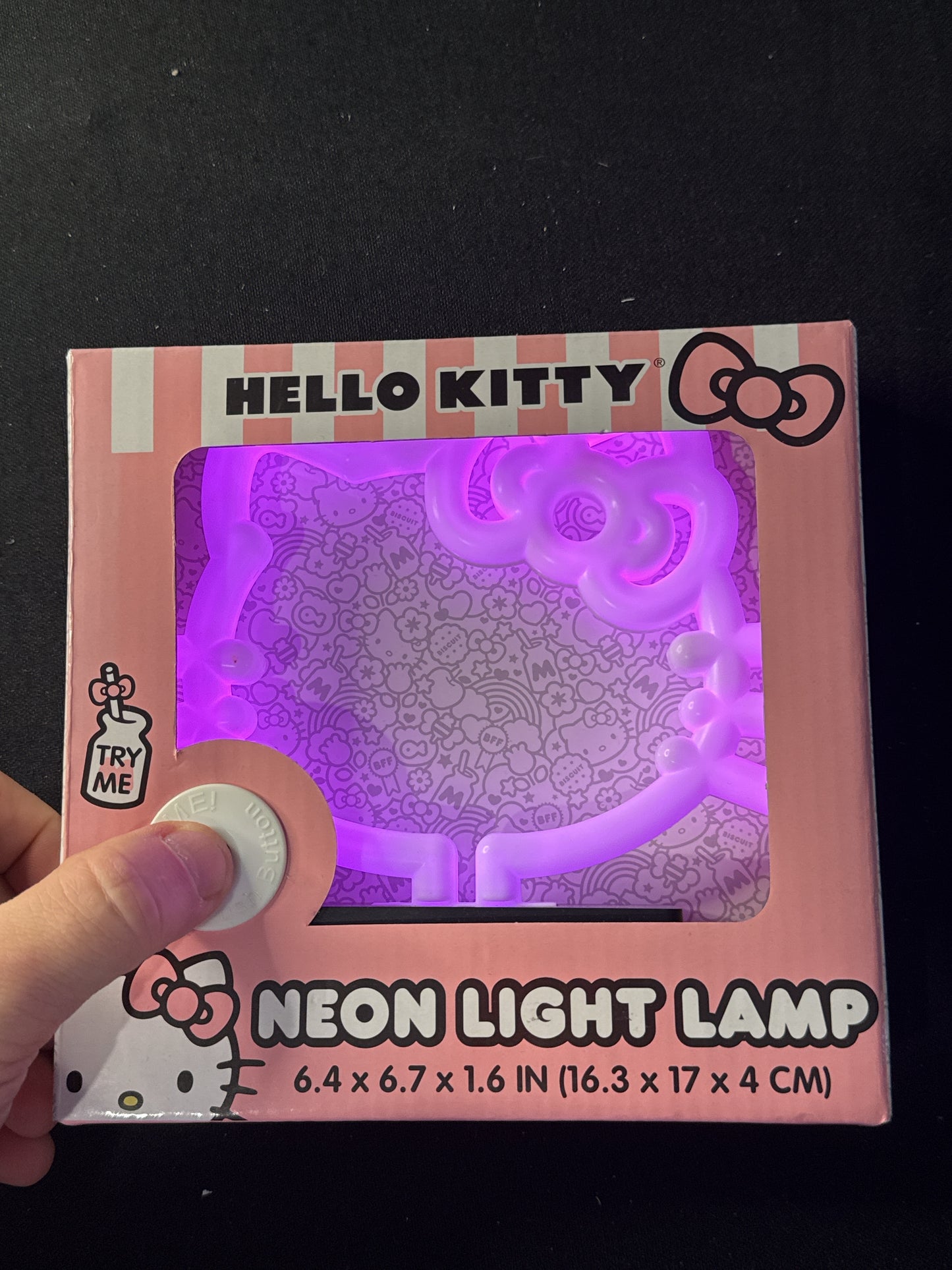 Sanrio Hello Kitty Face Silhouette Pink Fuchsia Light Lamp Works New in Box