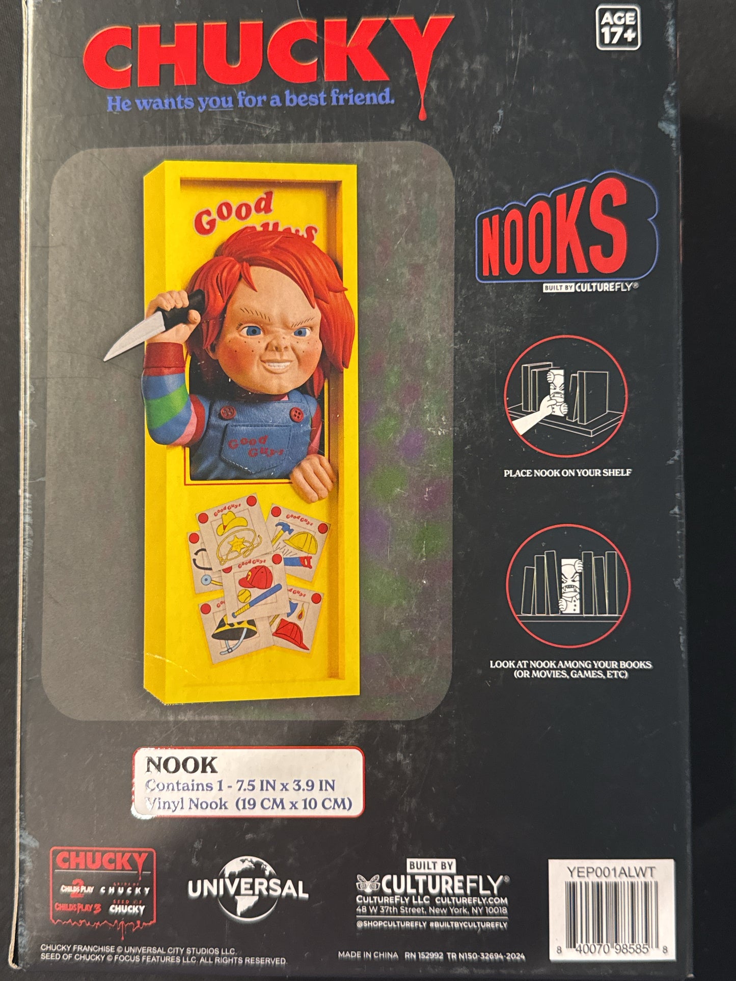 Chucky Good Guys Rare Book Shelf Nook New in Box