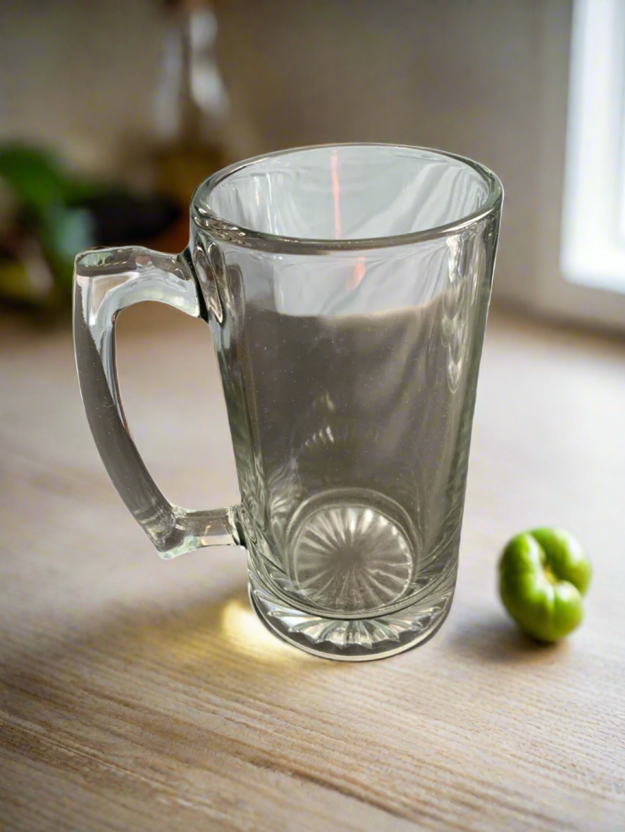 4 Large Glass Beer Mug Set. Holds 26 ounces