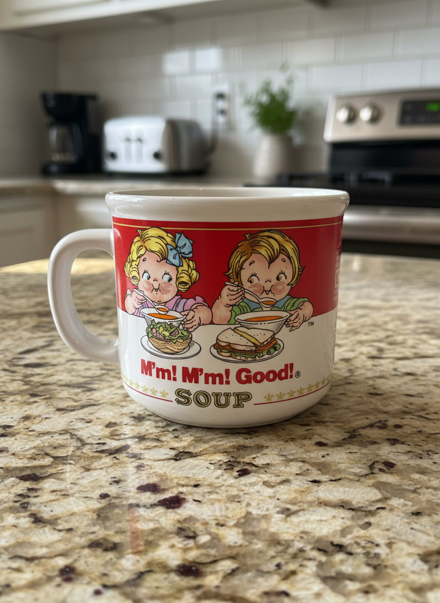 1993/1997 Vintage Campbell's Kids Soup Mugs With Display Tree - 4 Mugs 3.5" Tall