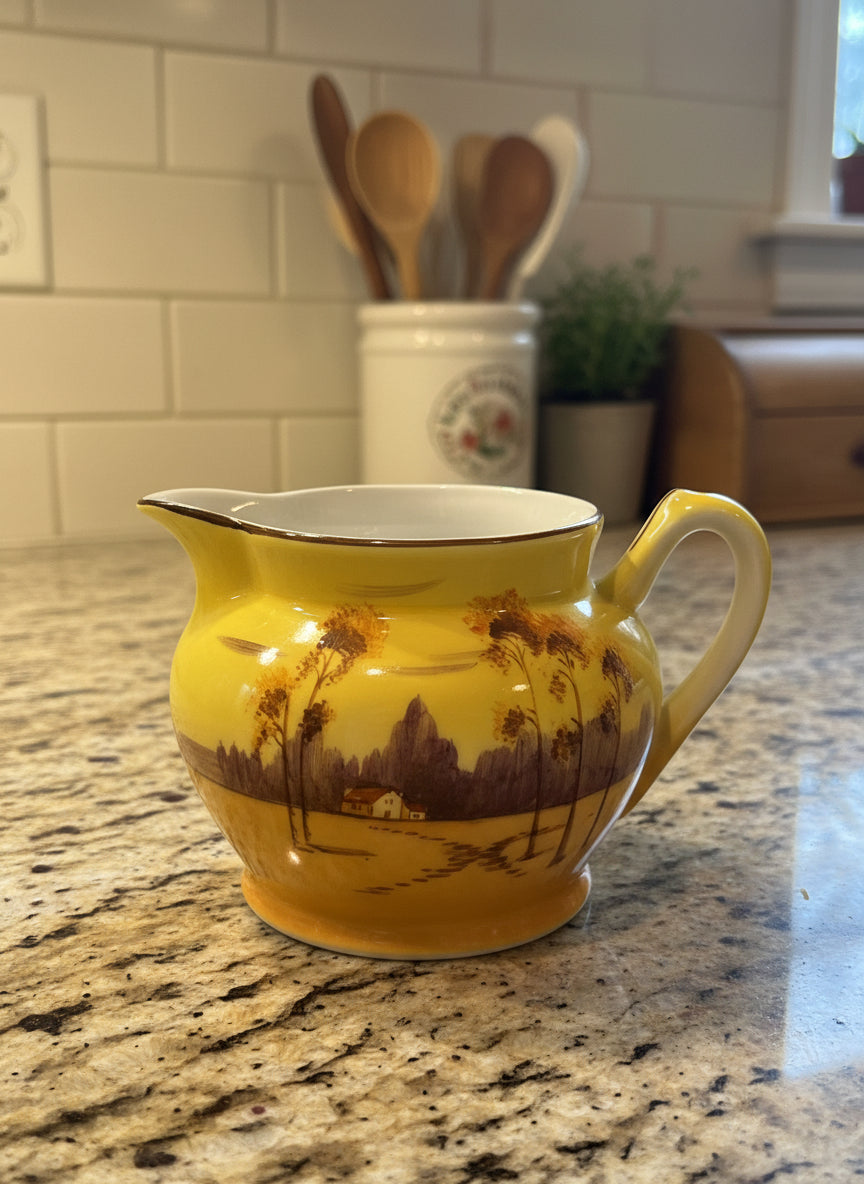 Vintage Noritake Compote Tree In The Meadow & Trico Japanese Creamer