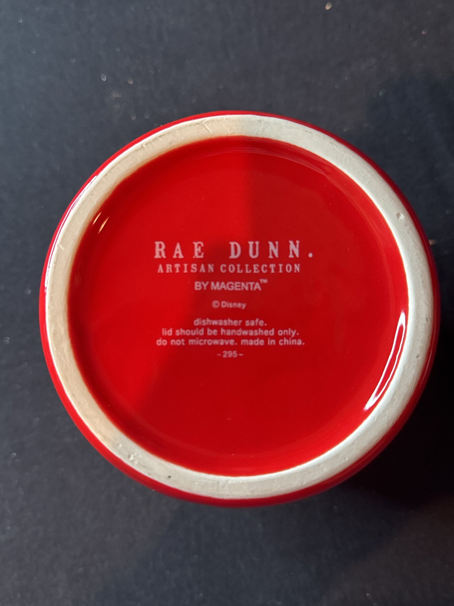 Rae Dunn Disney Red "Til The Last Petal Falls" Rose Topper Jar Canister Beauty & The Beast