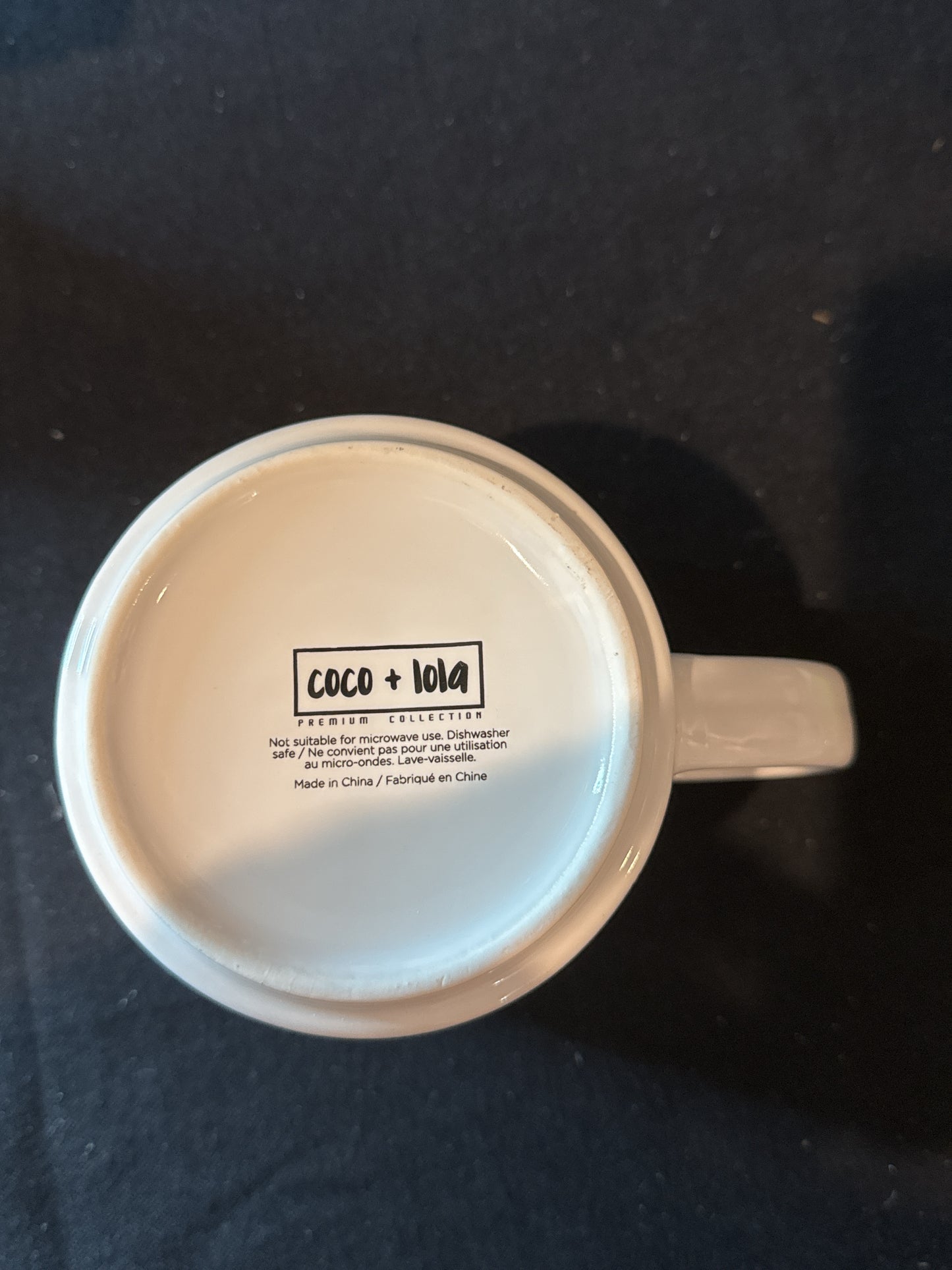 Coco & Lola Set of 4 White & Gold Accented Coffee Cups Mugs With Metal Stand 3.5" Tall Cups