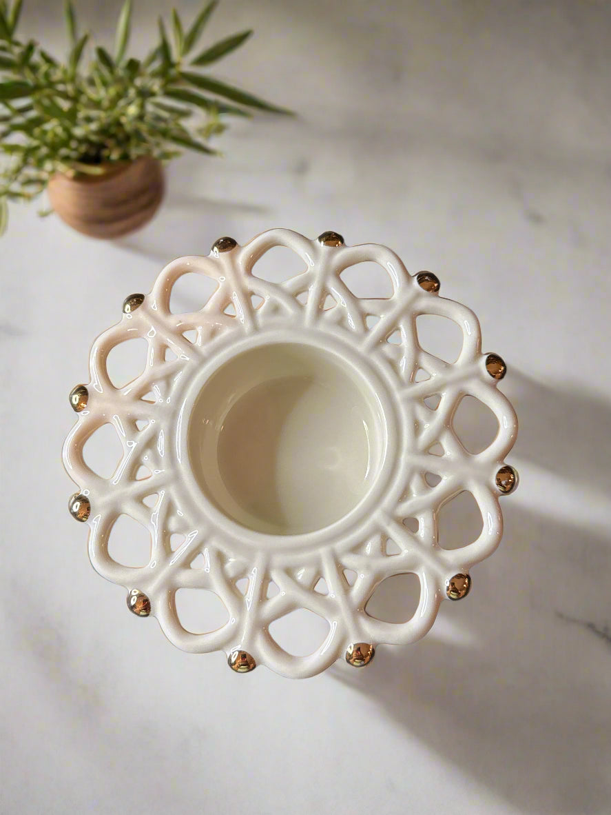 Lenox Porcelain Snow Lights "Shimmer" Votive Candleholder