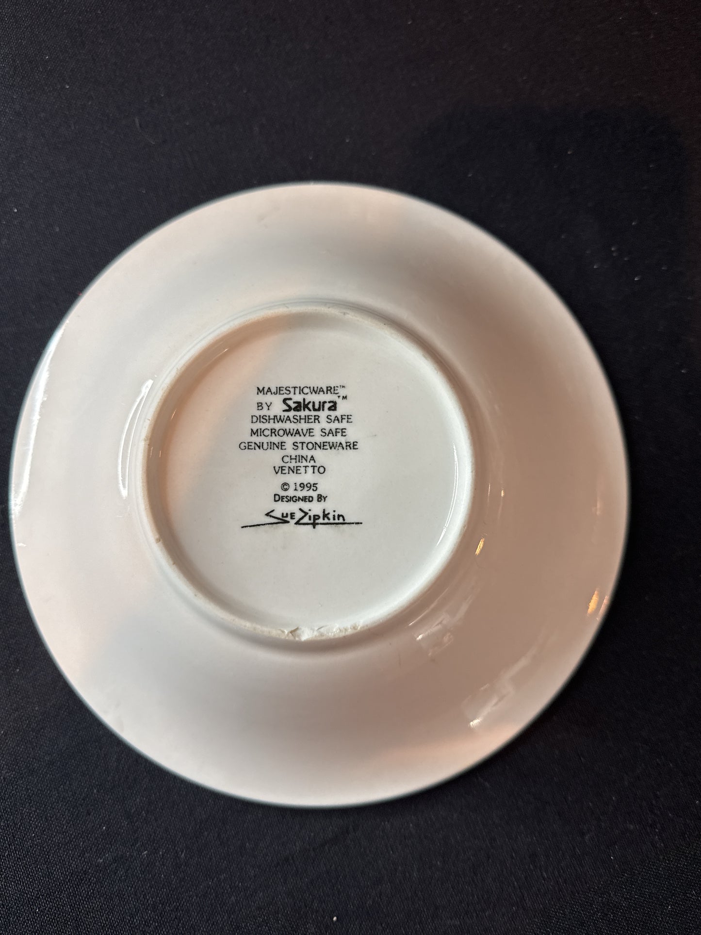 Majesticware Venetto by Sakura 7.5" Cereal Bowl Blue Yellow Green Flowers Swirl Design 1995