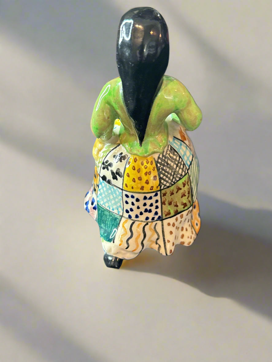 Secla Lady Figurine Portugal Hand Painted 4.75" Tall