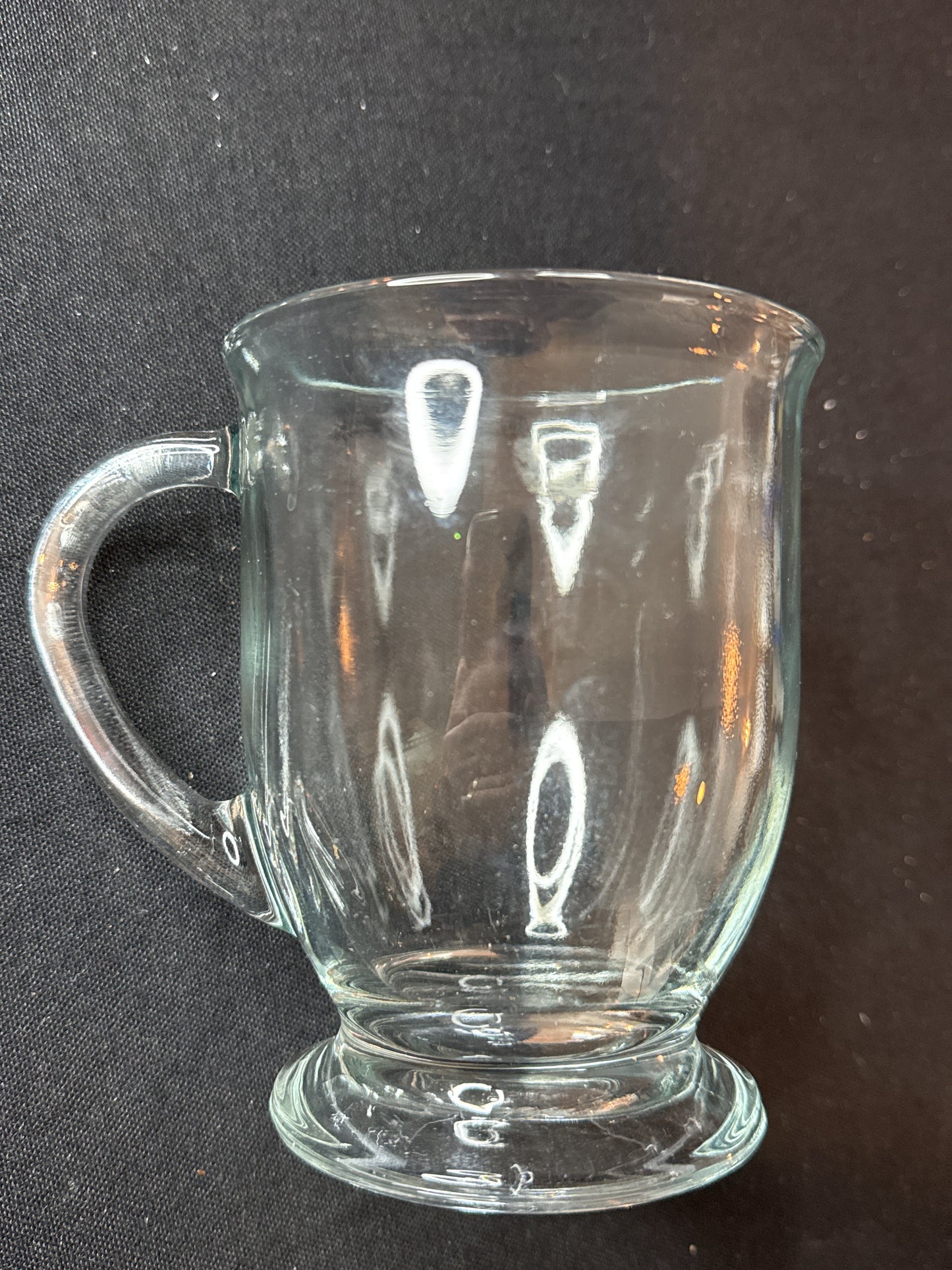 Anchor Hocking Cafe Clear Glass 16oz Coffee Mug Cup 5" Tall x 3 7/8" Wide