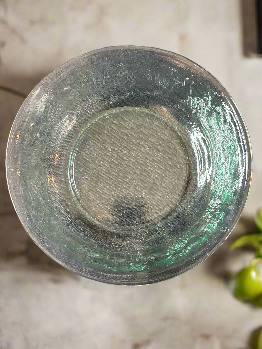 Libbey Orchard Fruit Green Pattern Green Glass Cereal Bowl 6.25" Wide x 1.5" Tall