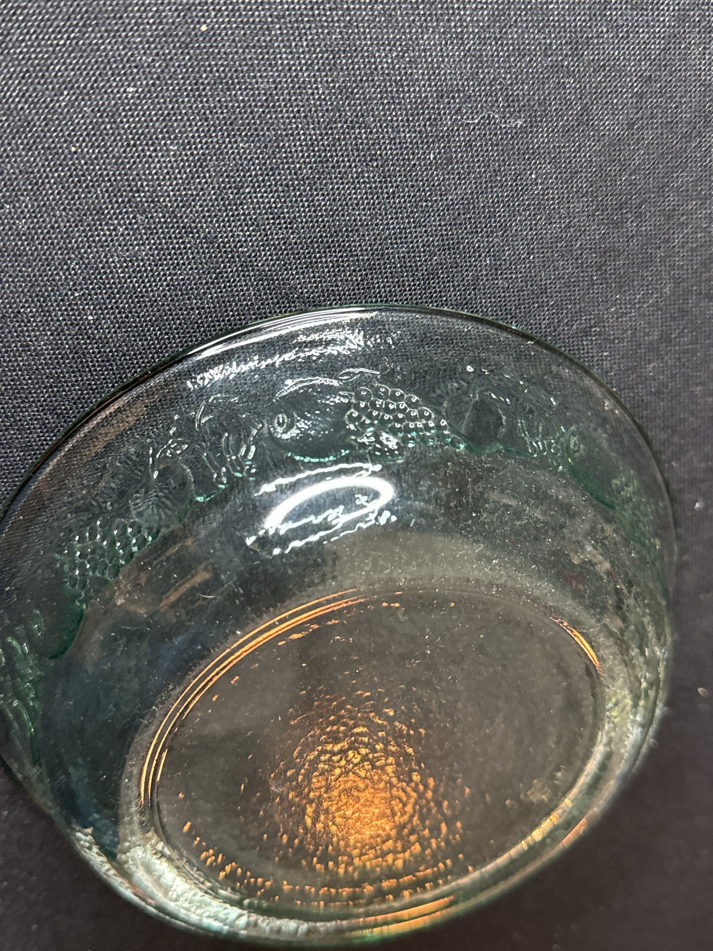 Libbey Orchard Fruit Green Pattern Green Glass Cereal Bowl 6.25" Wide x 1.5" Tall
