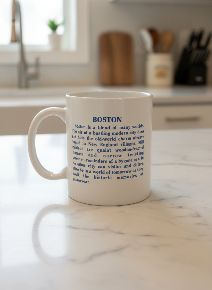 Vintage Boston Massachusetts Coffee Cup Mug 4" Tall