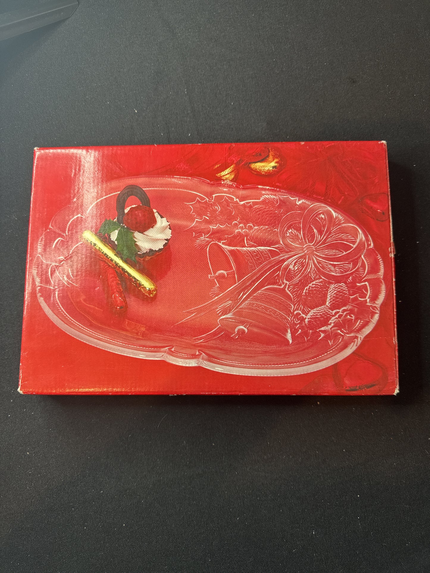 Mikasa Crystal Oblong Plate Holiday Bells 10.25" RC197 Japan In Original Box