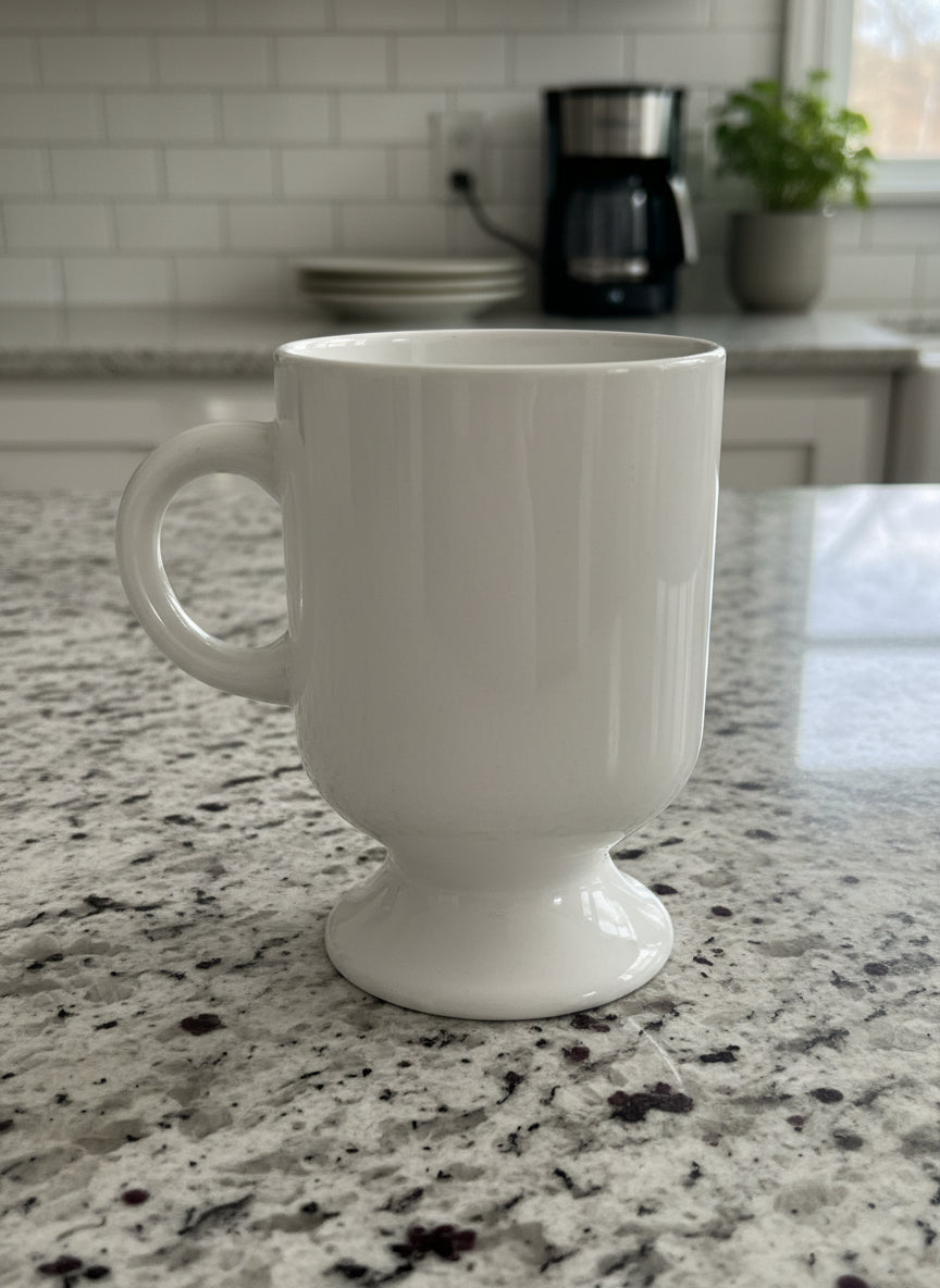 Vintage Chicken Coffee Mug Cup Footed 4.5" Tall