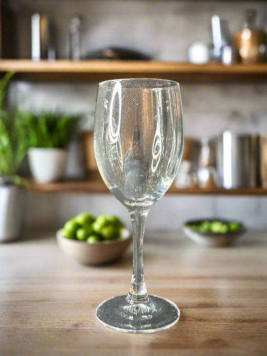 Clear Bowl Wine Glass 6 5/8" Tall 2.25" Wide at Rim