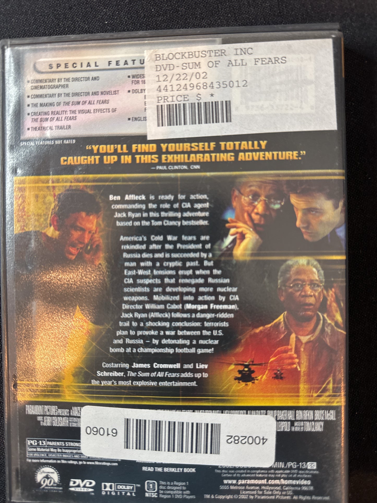 The Sum of All Fears DVD