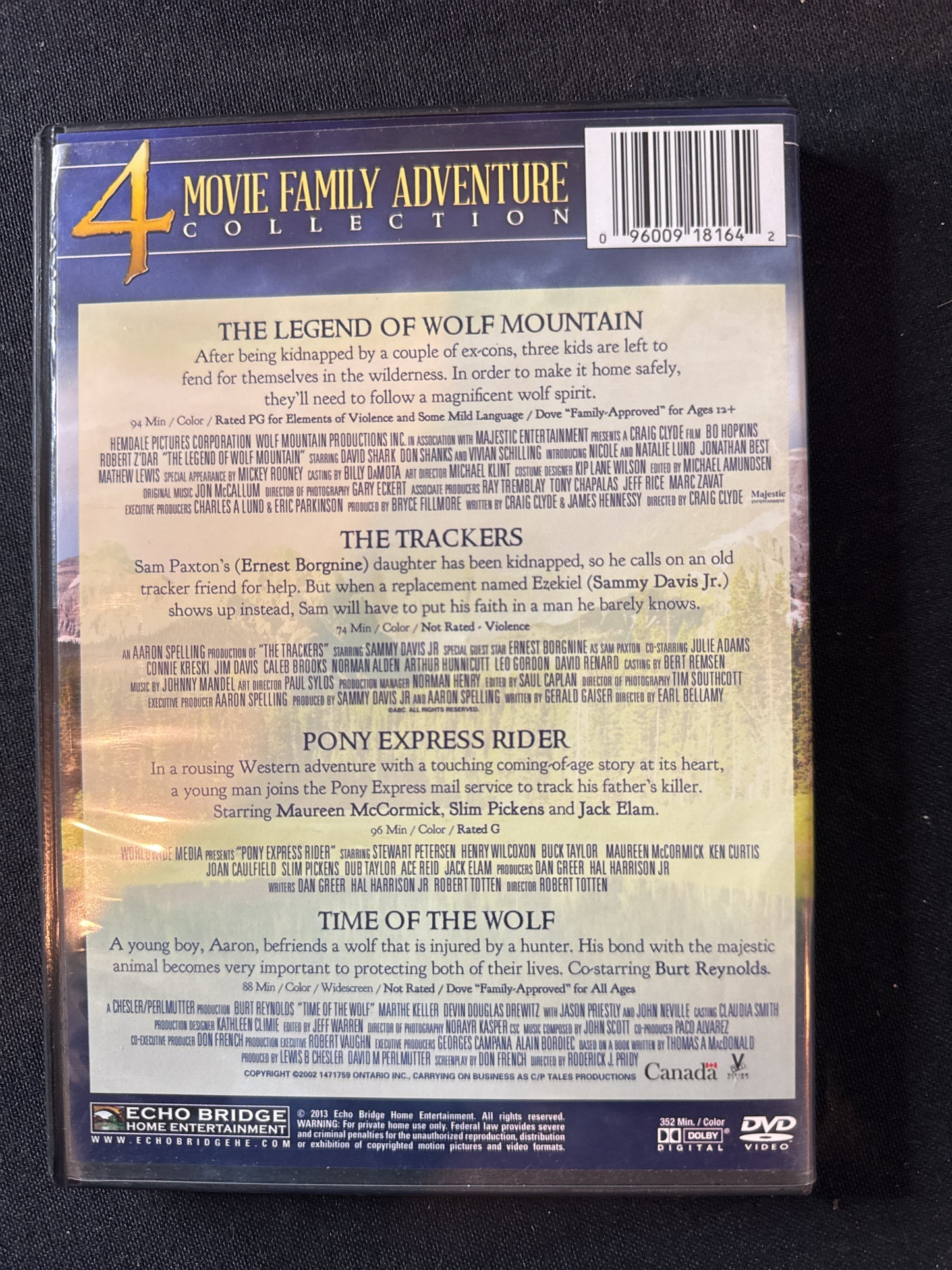 The Legend of Wolf Mountain DVD, The Trackers, Pony Express Rider, Time of the Wolf